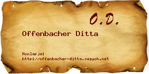 Offenbacher Ditta névjegykártya